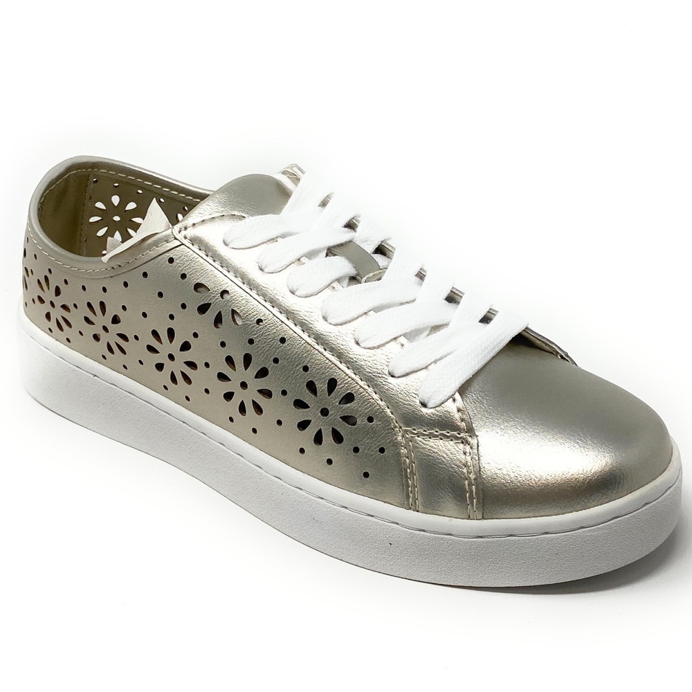 Isaac Mizrahi Live! Tamara Cut Out Sneaker Gold
